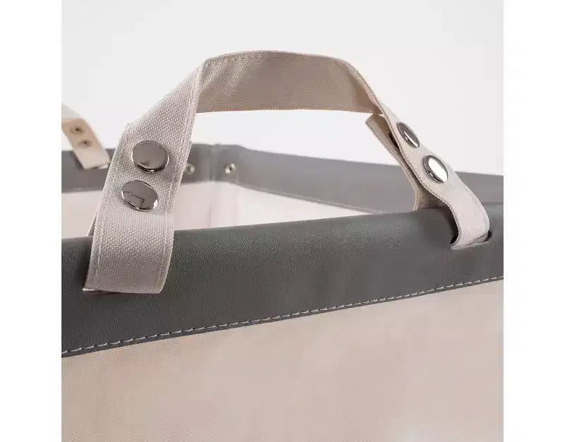 Panier à linge commercial roulant en toile blanc naturel, 22P x 16L x 27H