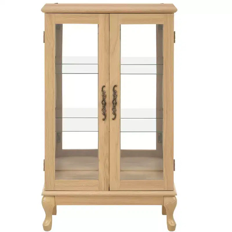 Meuble vitrine, Vitrine d'exposition avec 2 portes en verre trempé et étagères réglables, Armoire de rangement pour salon, chambre à coucher