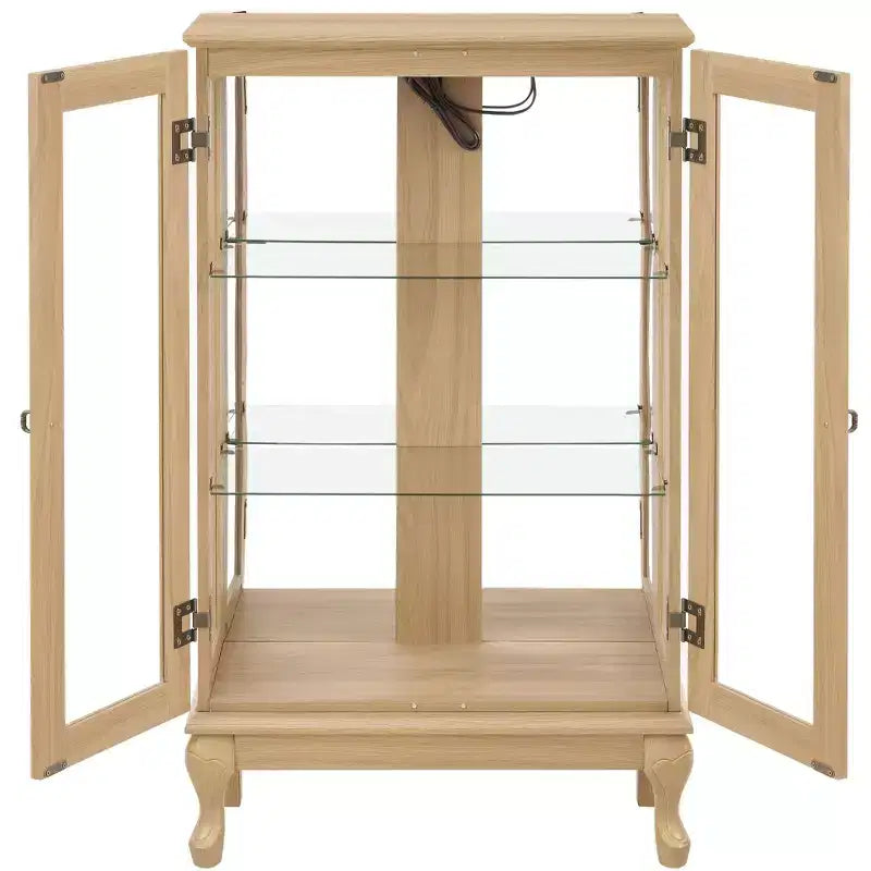 Meuble vitrine, Vitrine d'exposition avec 2 portes en verre trempé et étagères réglables, Armoire de rangement pour salon, chambre à coucher