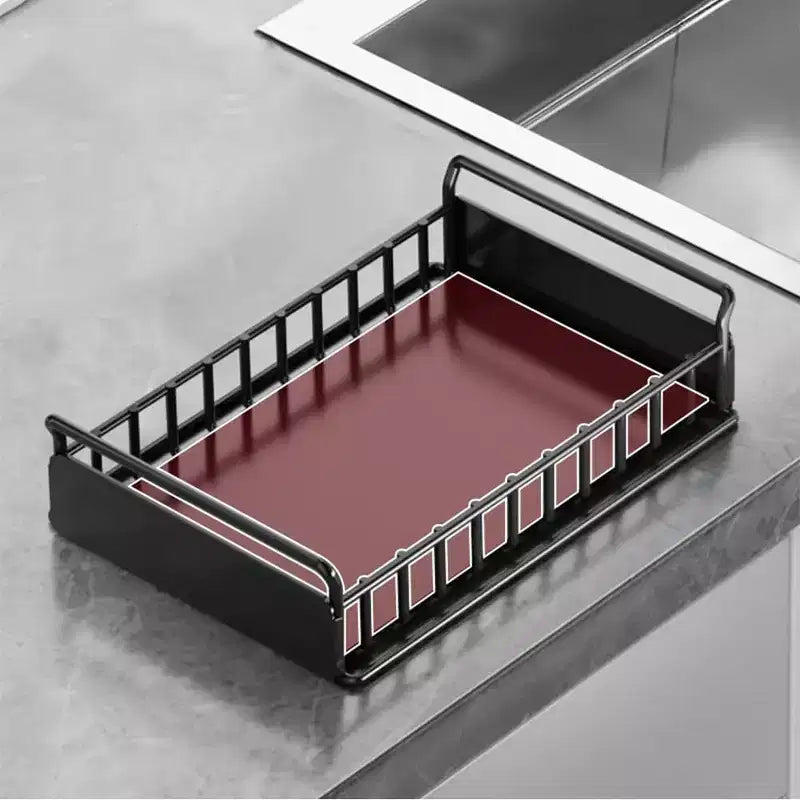 Organisateur sous évier avec tiroirs coulissants, Rangement d'armoire de cuisine réglable à 2 niveaux en forme de L, Étagère en métal pour salle de bain