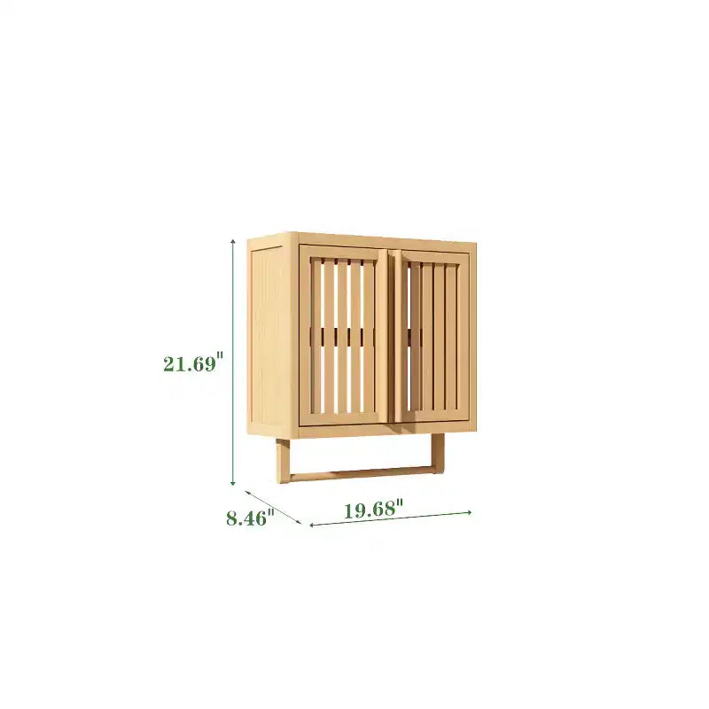 Armoire de salle de bain murale en bambou - Boîte de rangement pour toilettes