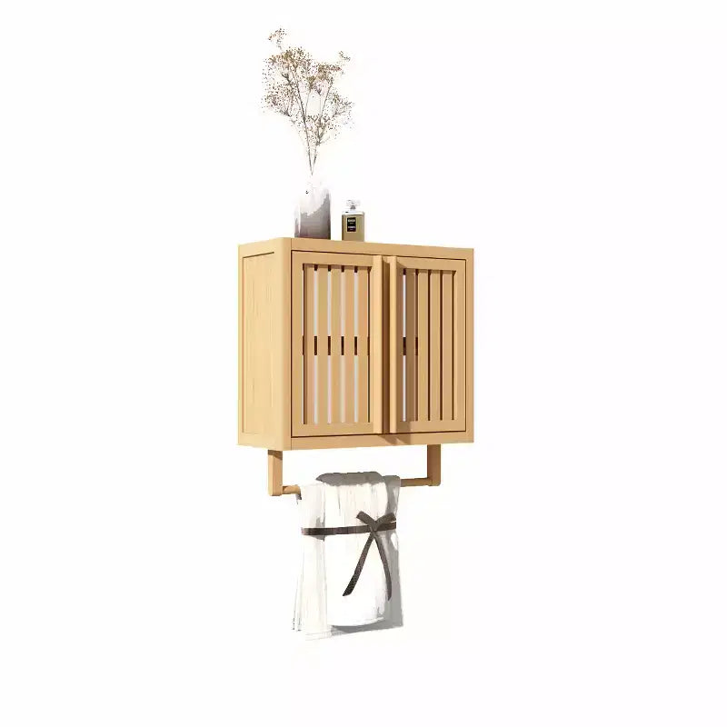 Armoire de salle de bain murale en bambou - Boîte de rangement pour toilettes