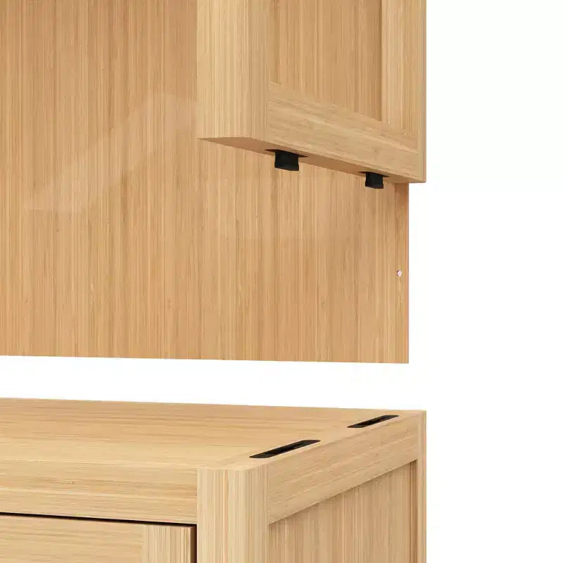 Armoire de salle de bain murale en bambou - Boîte de rangement pour toilettes