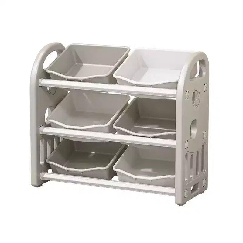 Organisateur de rangement de jouets pour enfants, meuble de rangement de jouets multifonctionnel pour chambre d'enfant avec étagère et bacs en PEHD