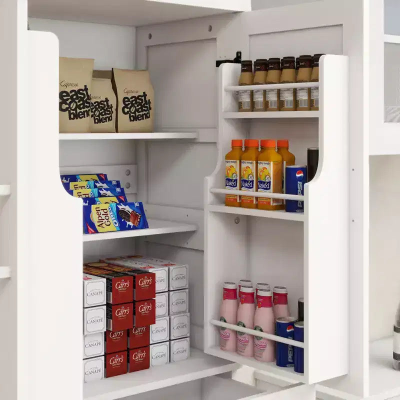 Buffet de cuisine moderne Alanis avec tiroir et étagères réglables