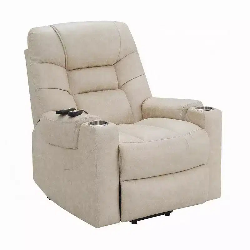 Fauteuil inclinable électrique releveur avec massage chauffant, similicuir gris