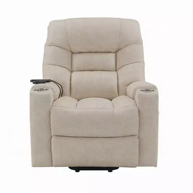 Fauteuil inclinable électrique releveur avec massage chauffant, similicuir gris