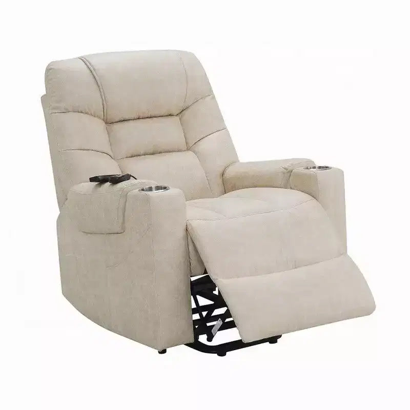 Fauteuil inclinable électrique releveur avec massage chauffant, similicuir gris