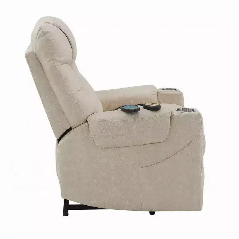 Fauteuil inclinable électrique releveur avec massage chauffant, similicuir gris