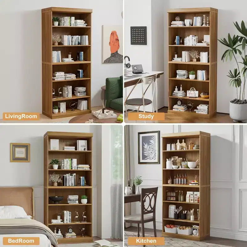 Étagère sans portes en bois 36x31x16 Meuble de rangement pour livres et bureau pour cuisine, chambre, entrée, salon, salle à manger Naturel