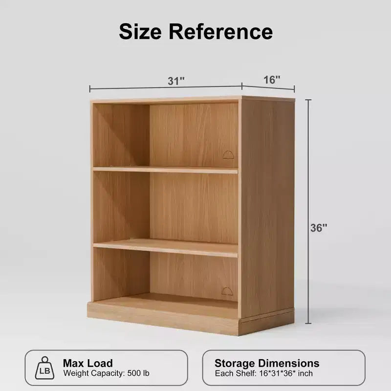 Étagère sans portes en bois 36x31x16 Meuble de rangement pour livres et bureau pour cuisine, chambre, entrée, salon, salle à manger Naturel