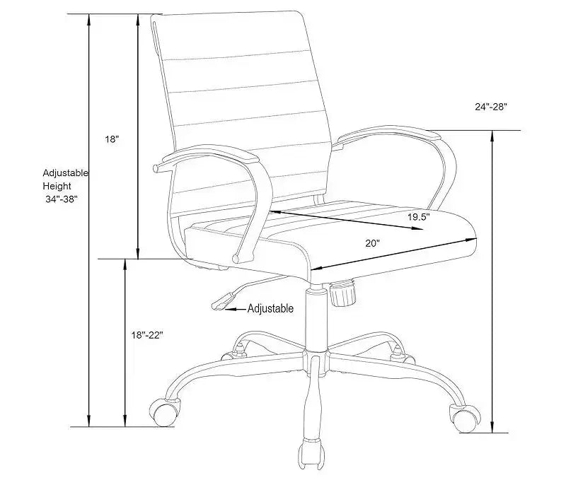 Chaises de bureau à hauteur fixe de 23 po avec assise en similicuir beige et pivotantes