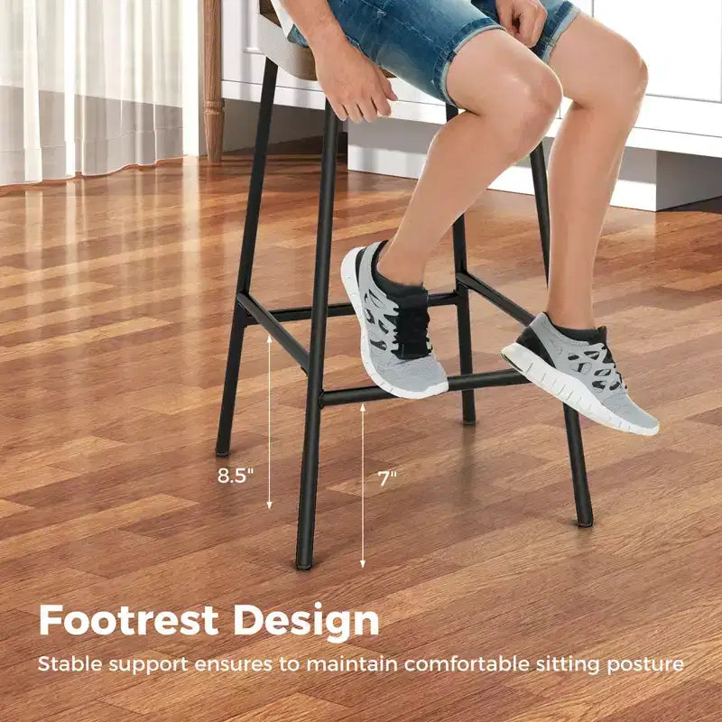 Tabouret de bar industriel 24,5" avec siège selle et dossier bas pour cuisine et salle à manger
