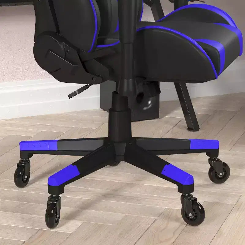 Chaise de bureau de jeu X20 Racing PC réglable avec dossier inclinable et roulettes transparentes