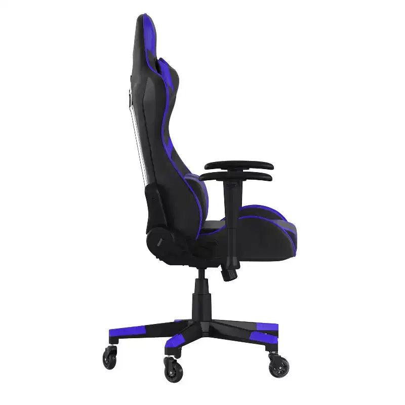 Chaise de bureau de jeu X20 Racing PC réglable avec dossier inclinable et roulettes transparentes