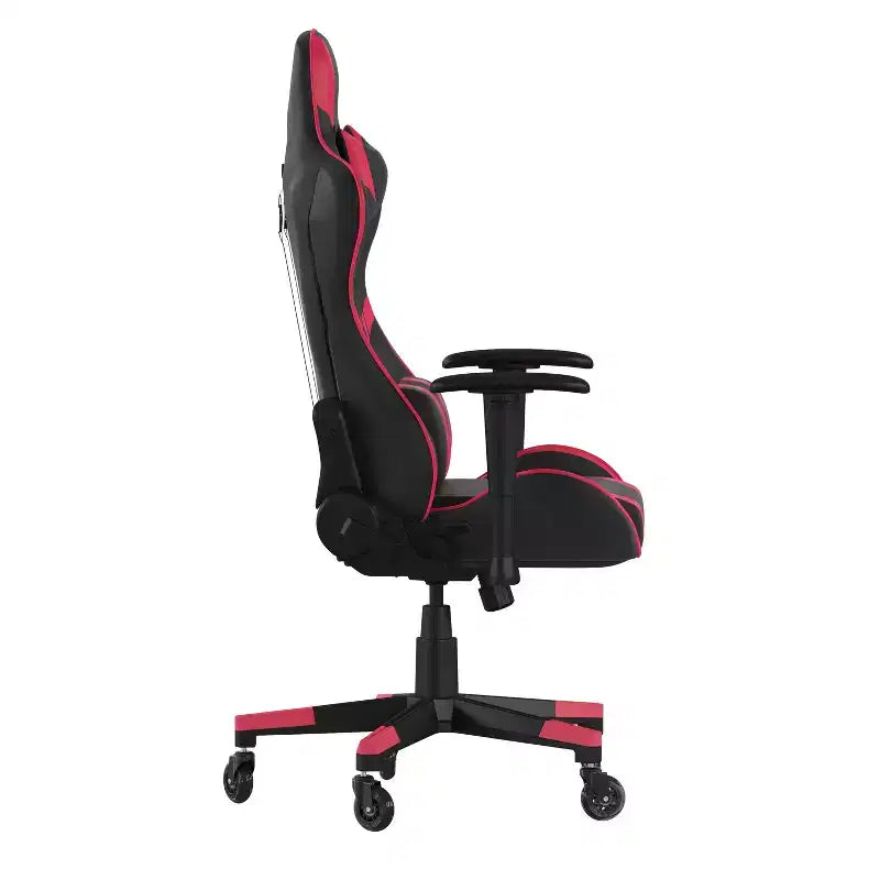 Chaise de bureau de jeu X20 Racing PC réglable avec dossier inclinable et roulettes transparentes