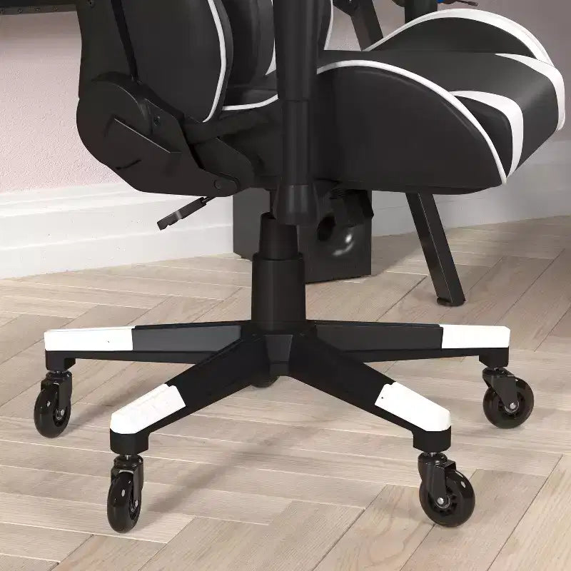Chaise de bureau de jeu X20 Racing PC réglable avec dossier inclinable et roulettes transparentes