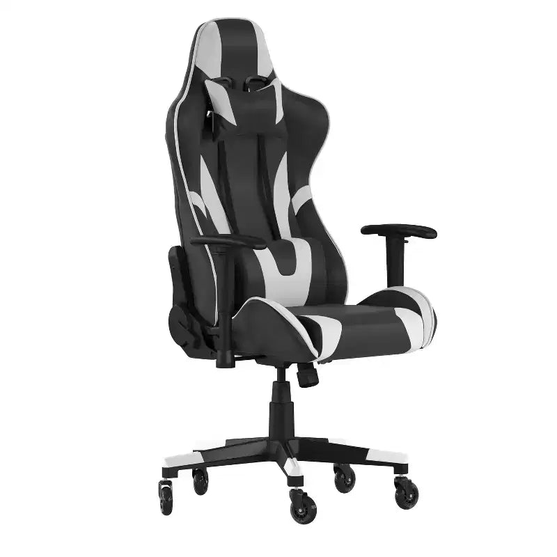 Chaise de bureau de jeu X20 Racing PC réglable avec dossier inclinable et roulettes transparentes
