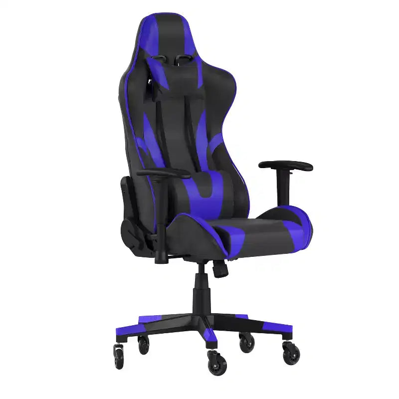 Chaise de bureau de jeu X20 Racing PC réglable avec dossier inclinable et roulettes transparentes