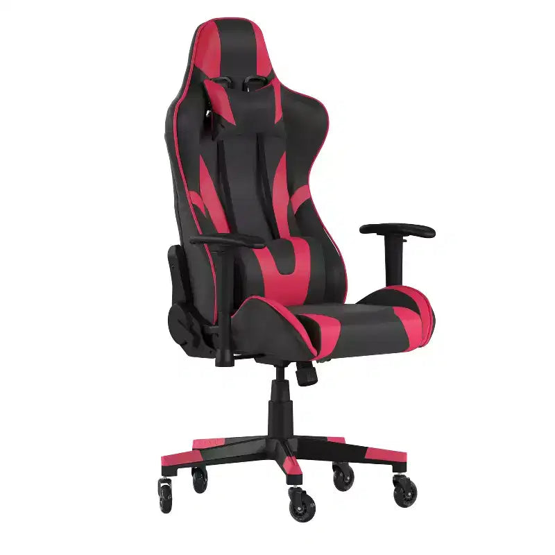 Chaise de bureau de jeu X20 Racing PC réglable avec dossier inclinable et roulettes transparentes
