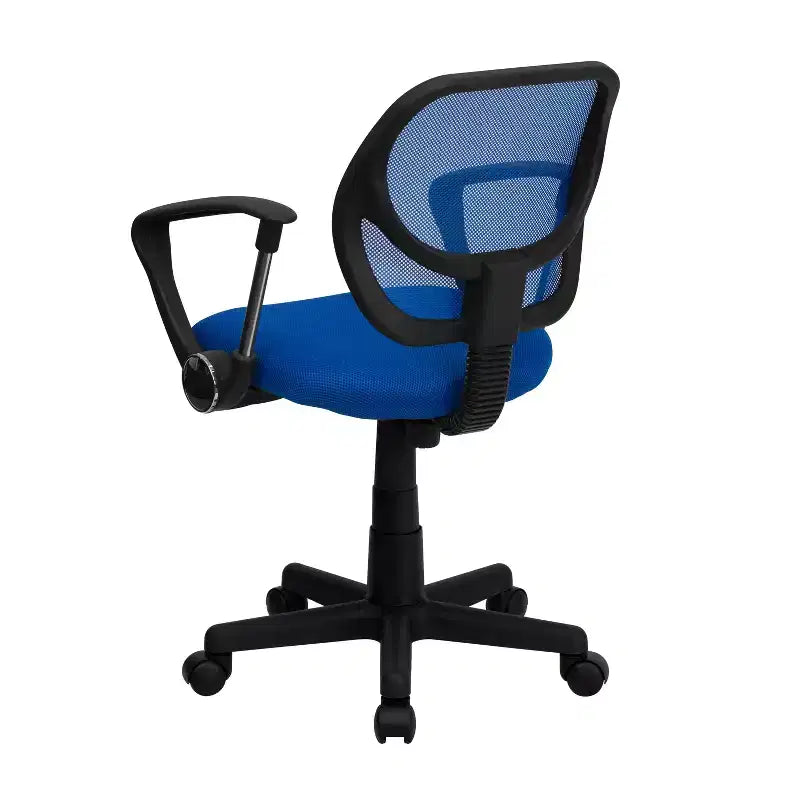 Chaise de bureau pivotante à dossier mi-haut en maille avec dossier carré incurvé et accoudoirs