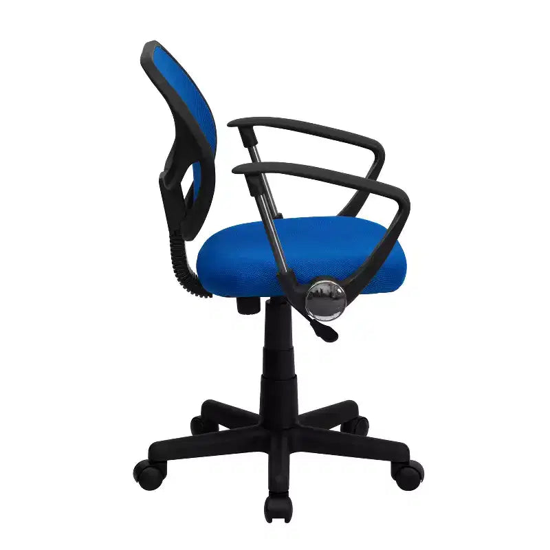 Chaise de bureau pivotante à dossier mi-haut en maille avec dossier carré incurvé et accoudoirs