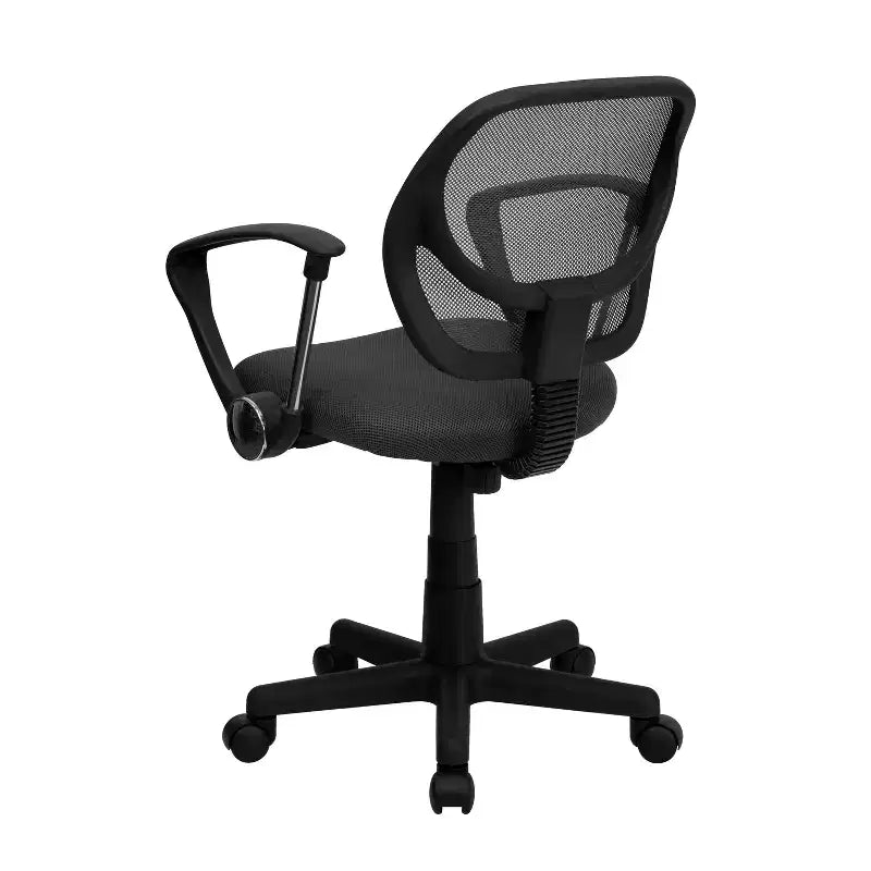 Chaise de bureau pivotante à dossier mi-haut en maille avec dossier carré incurvé et accoudoirs