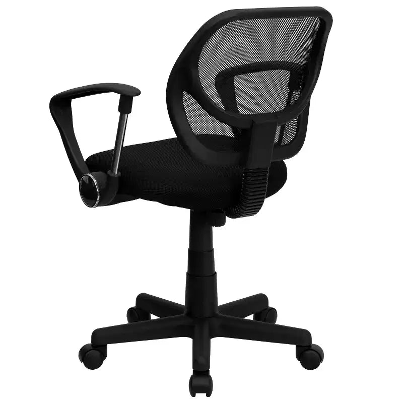 Chaise de bureau pivotante à dossier mi-haut en maille avec dossier carré incurvé et accoudoirs