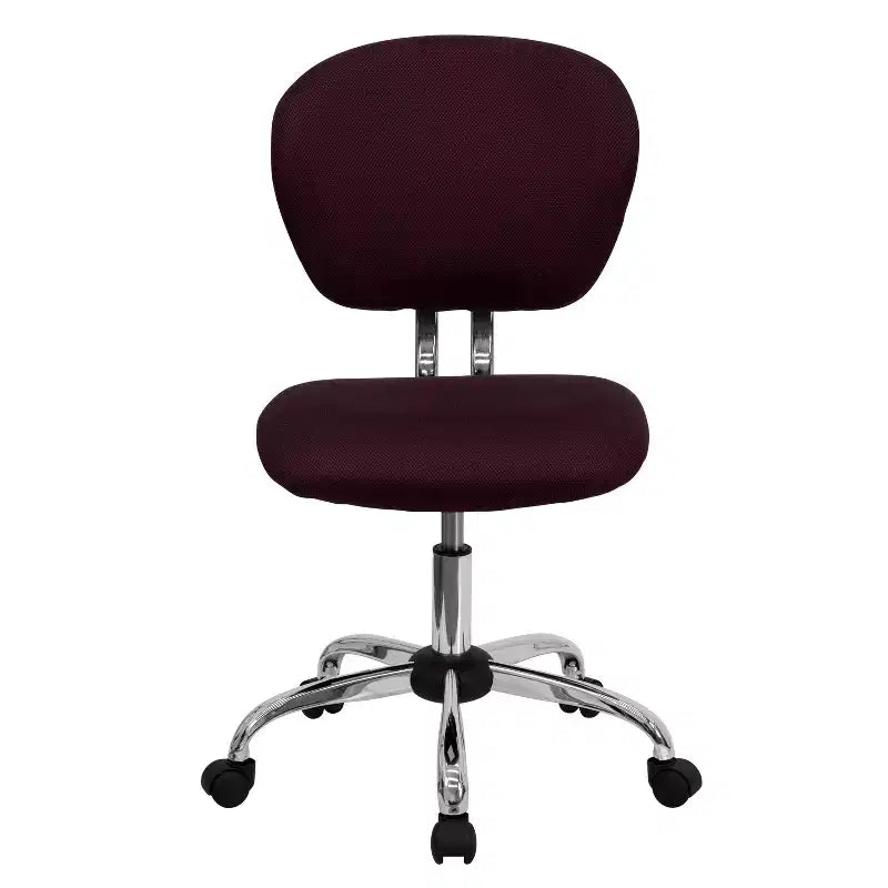 Chaise de bureau ergonomique pivotante en maille, dossier mi-hauteur, avec accoudoirs et base chromée