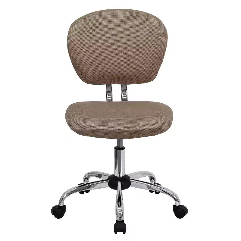 Chaise de bureau ergonomique pivotante en maille, dossier mi-hauteur, avec accoudoirs et base chromée
