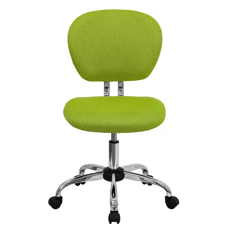 Chaise de bureau ergonomique pivotante en maille, dossier mi-hauteur, avec accoudoirs et base chromée