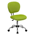 Chaise de bureau ergonomique pivotante en maille, dossier mi-hauteur, avec accoudoirs et base chromée